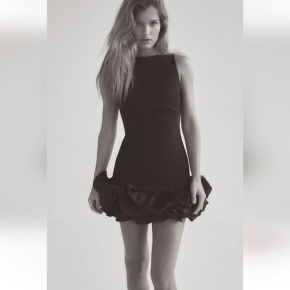 ZARA COMBINATION PUFF HEM JUMPSUIT DRESS - Picture 2 of 7